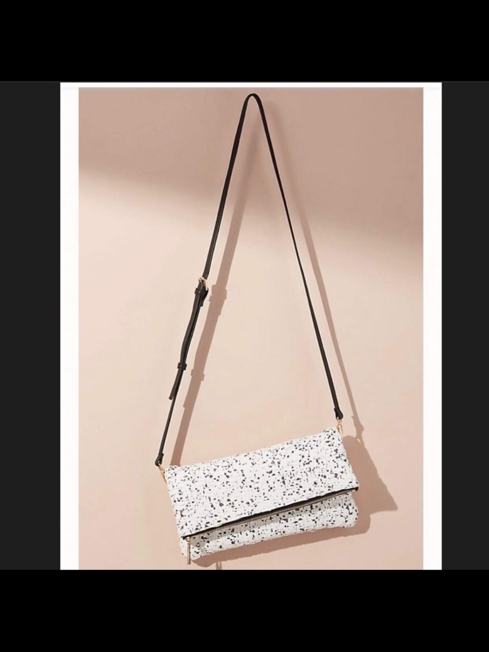 Anthropologie Black and White Paint Splatter Purse - Clutch or crossbody! NWT